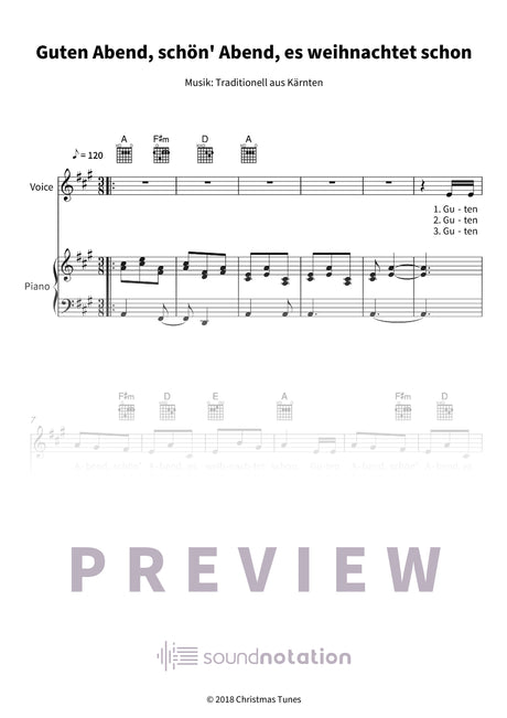 Guten Abend, schön' Abend, es weihnachtet schon - Preview Page 1
