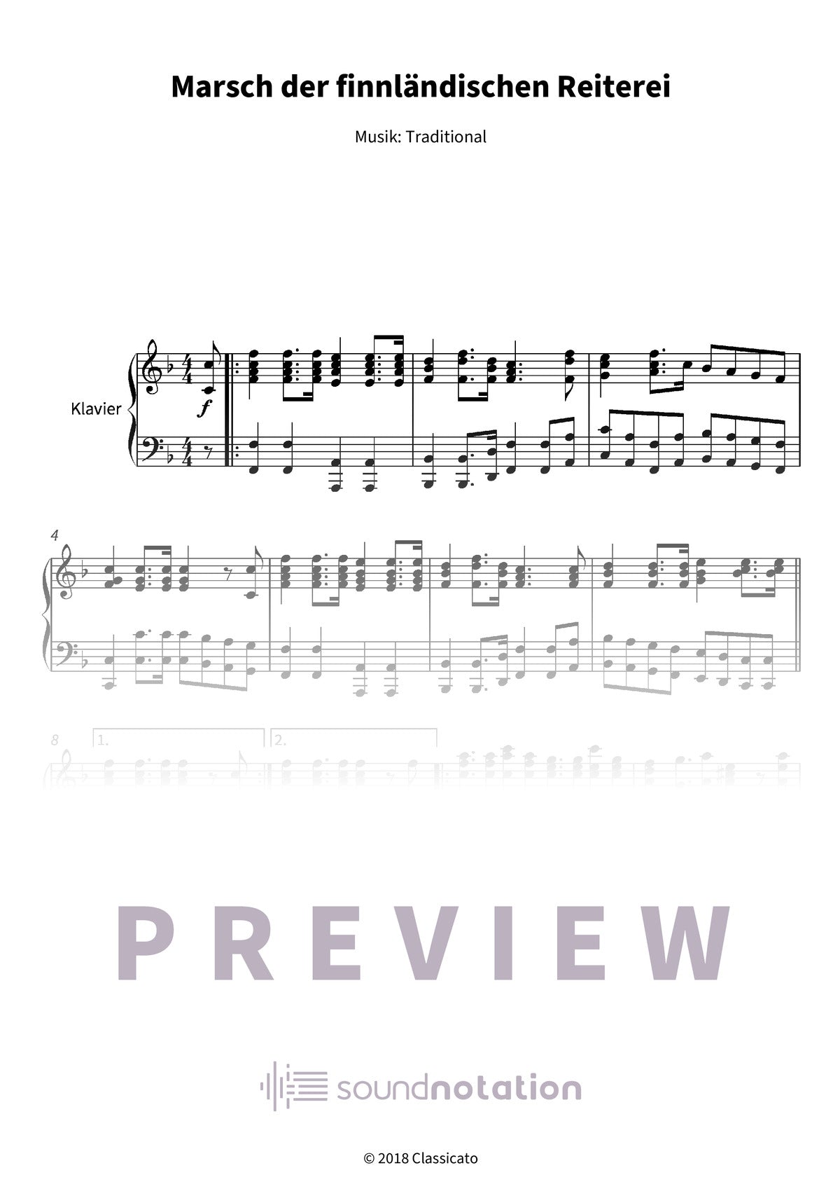 Marsch der finnländischen Reiterei - Preview Page 1