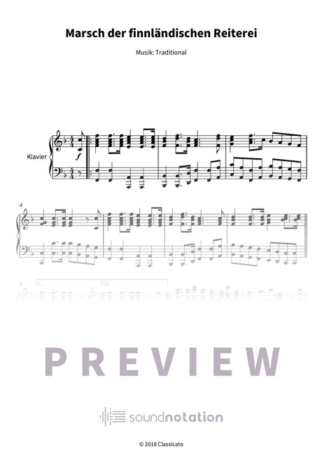 Marsch der finnländischen Reiterei - Preview Page 1