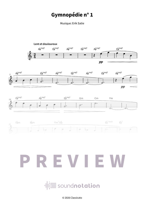 Gymnopédie n° 1 - Preview Page 1