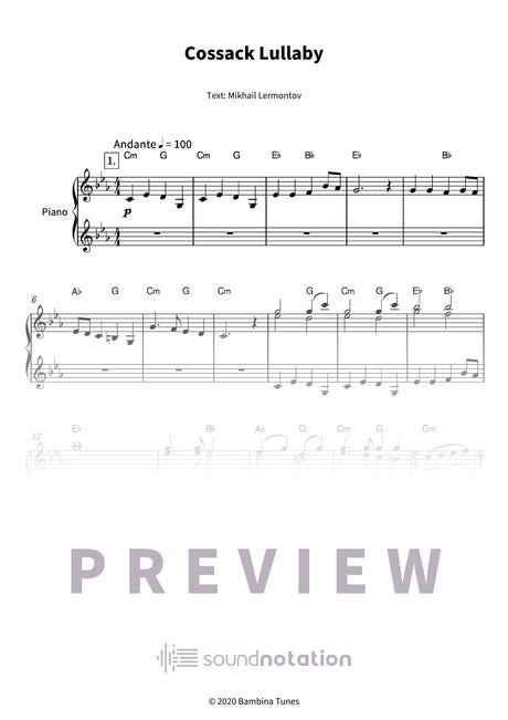Cossack Lullaby - Preview Page 1