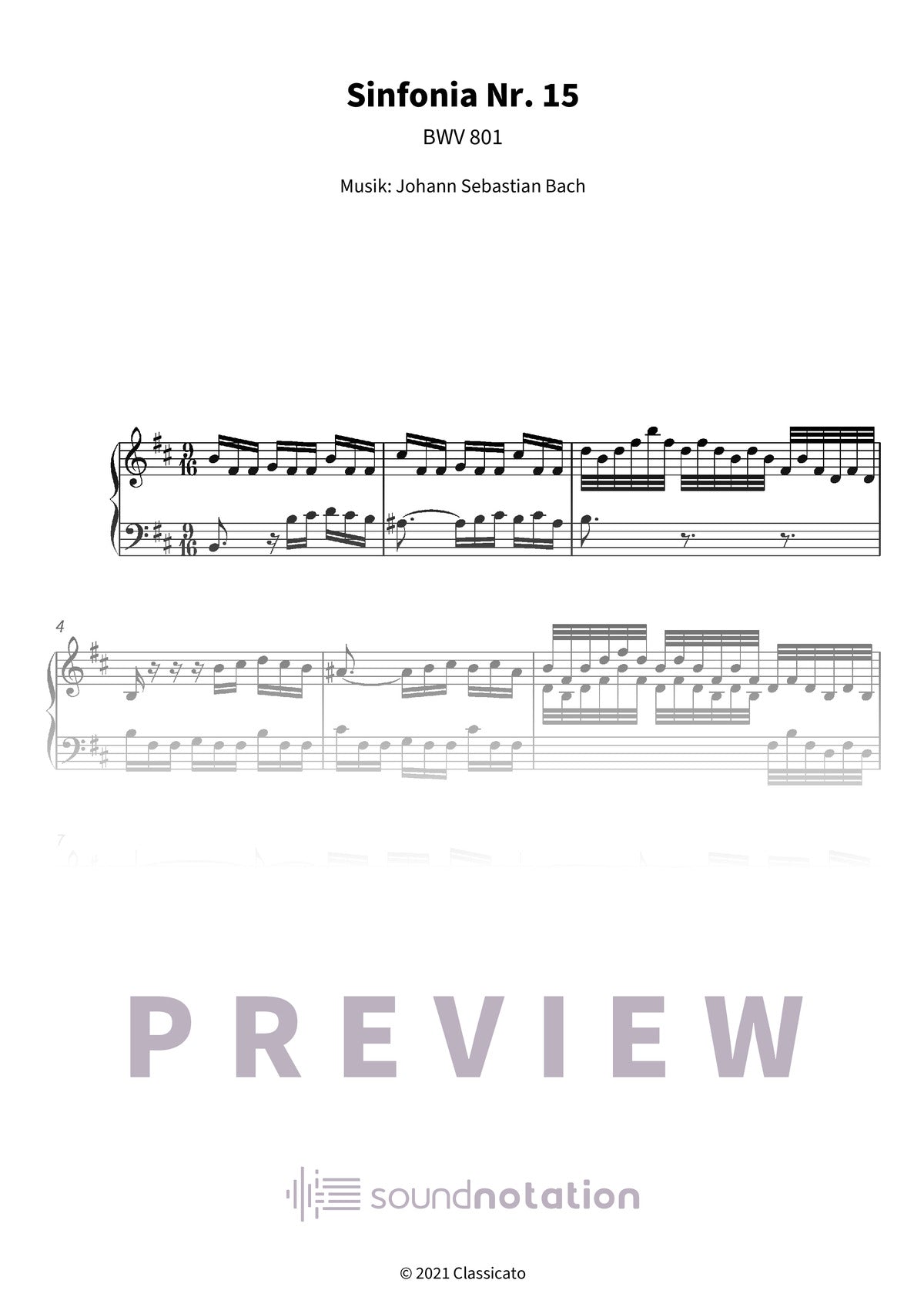 Sinfonia Nr. 15 - Preview Page 1