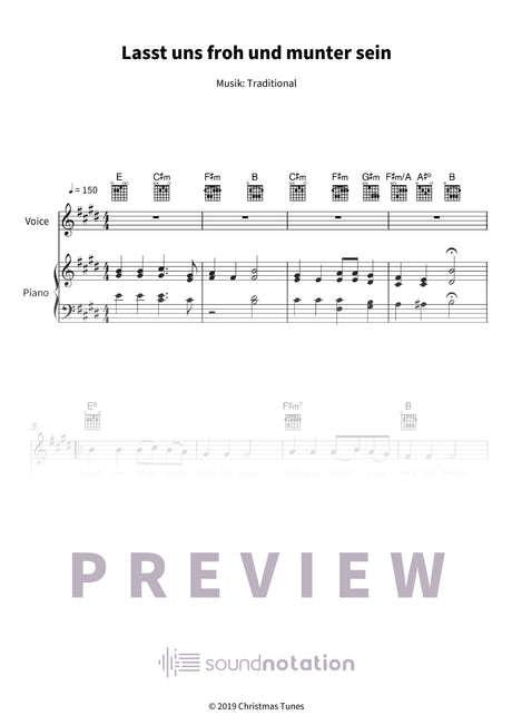 Lasst uns froh und munter sein - Preview Page 1
