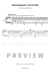 Klaviersonate Nr. 14 in cis-Moll - Preview Page 1