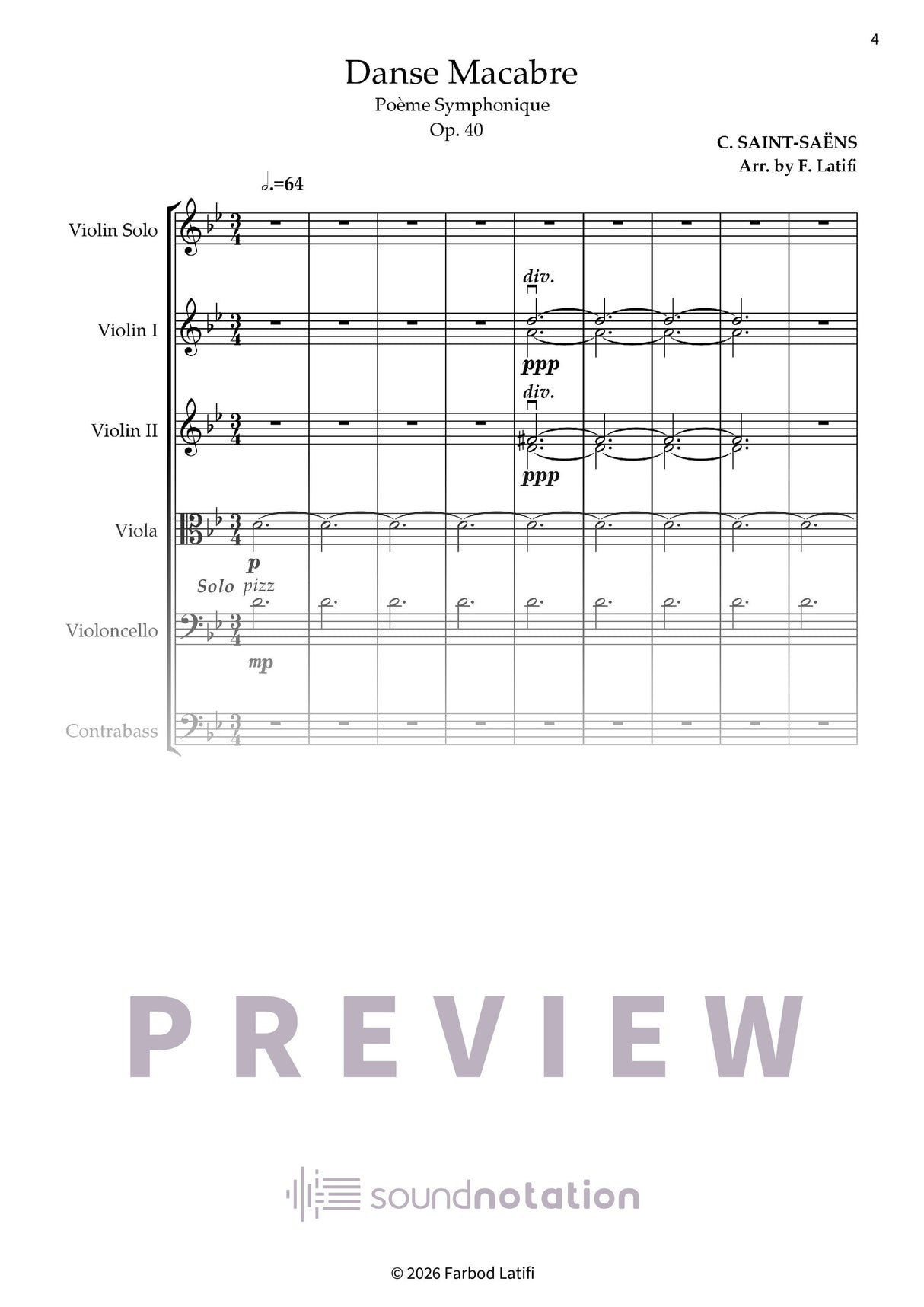 Danse macabre, Op. 40 - Preview Page 1