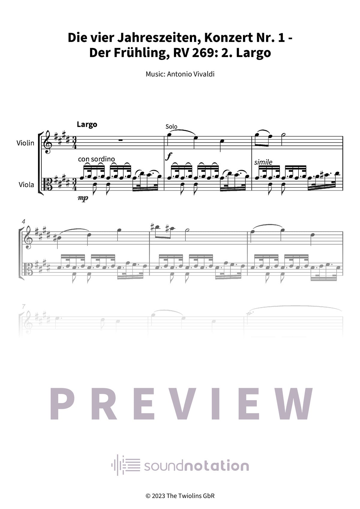 Die vier Jahreszeiten, Konzert Nr. 1 - Der Frühling - Preview Page 1
