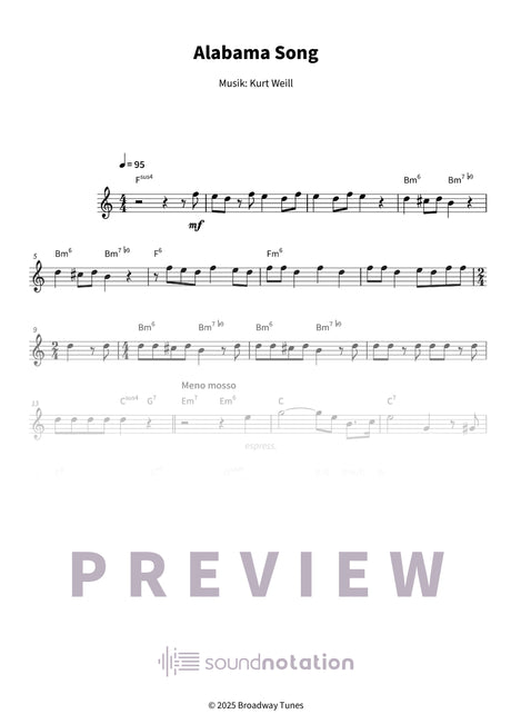 Alabama Song - Preview Page 1
