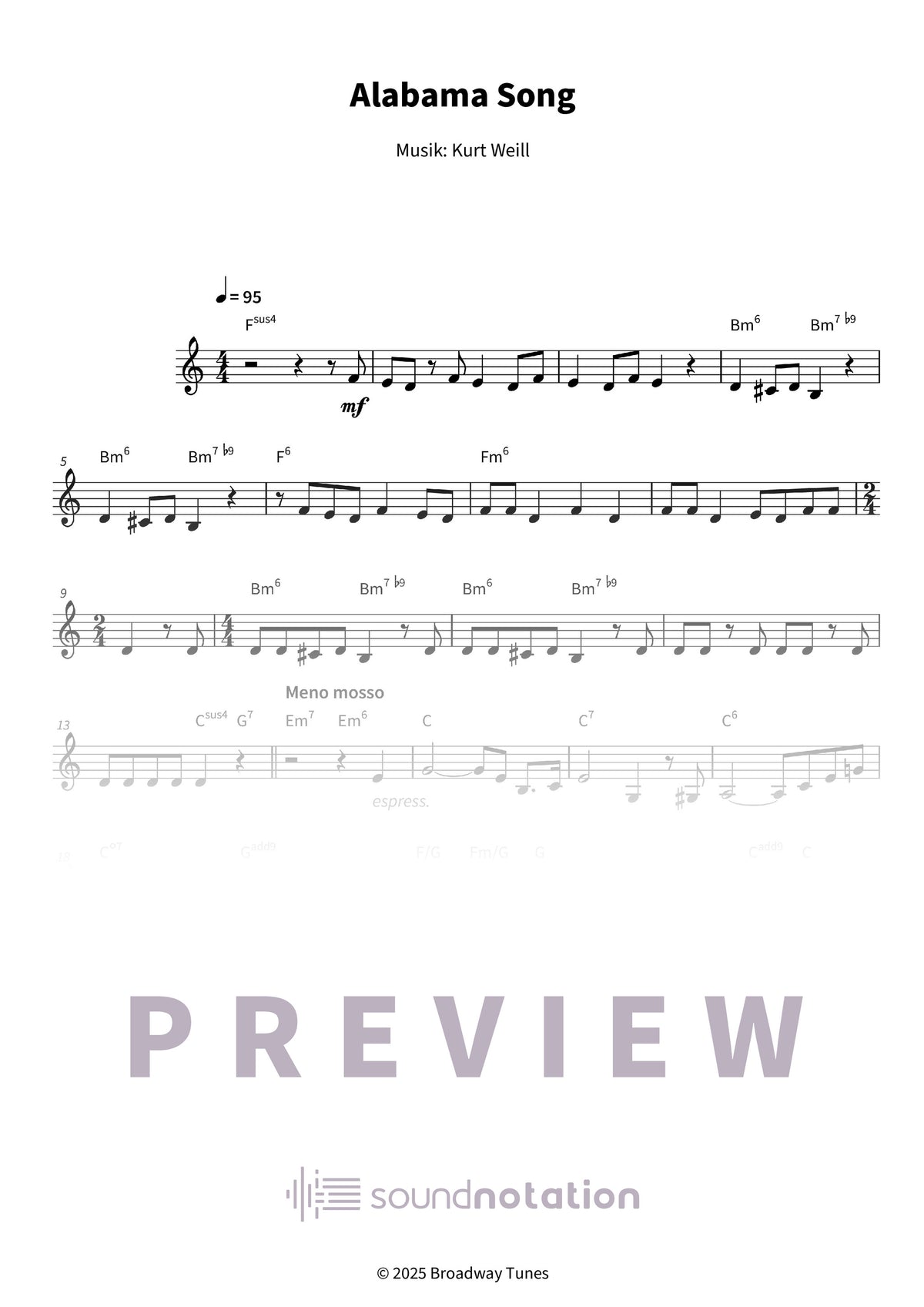 Alabama Song - Preview Page 1