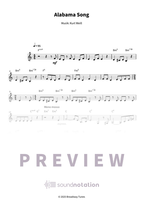 Alabama Song - Preview Page 1