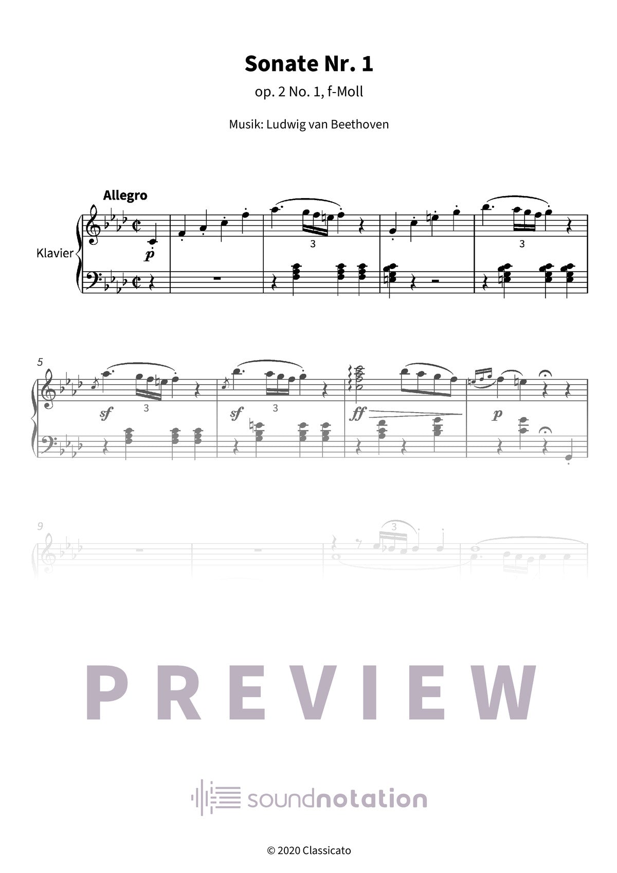 Sonate Nr. 1 - Preview Page 1