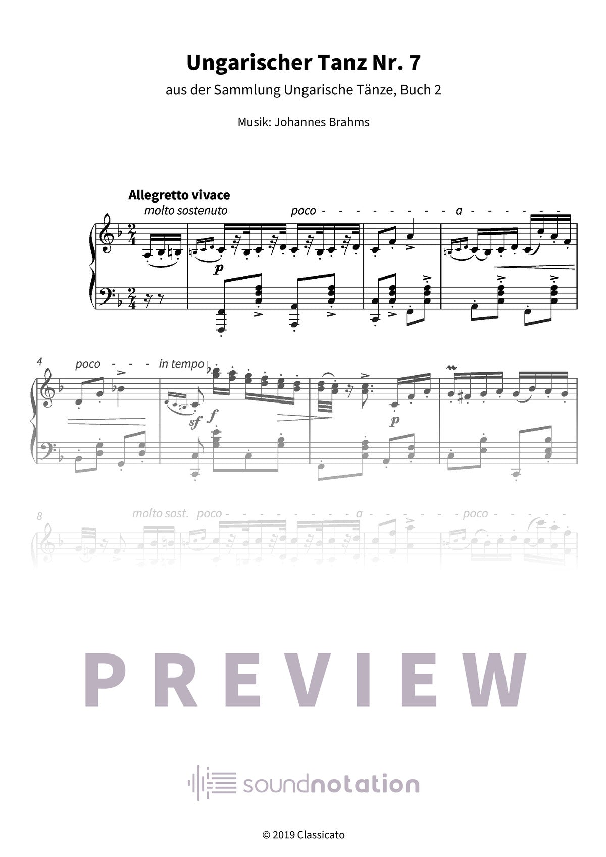 Ungarischer Tanz Nr. 7 - Preview Page 1
