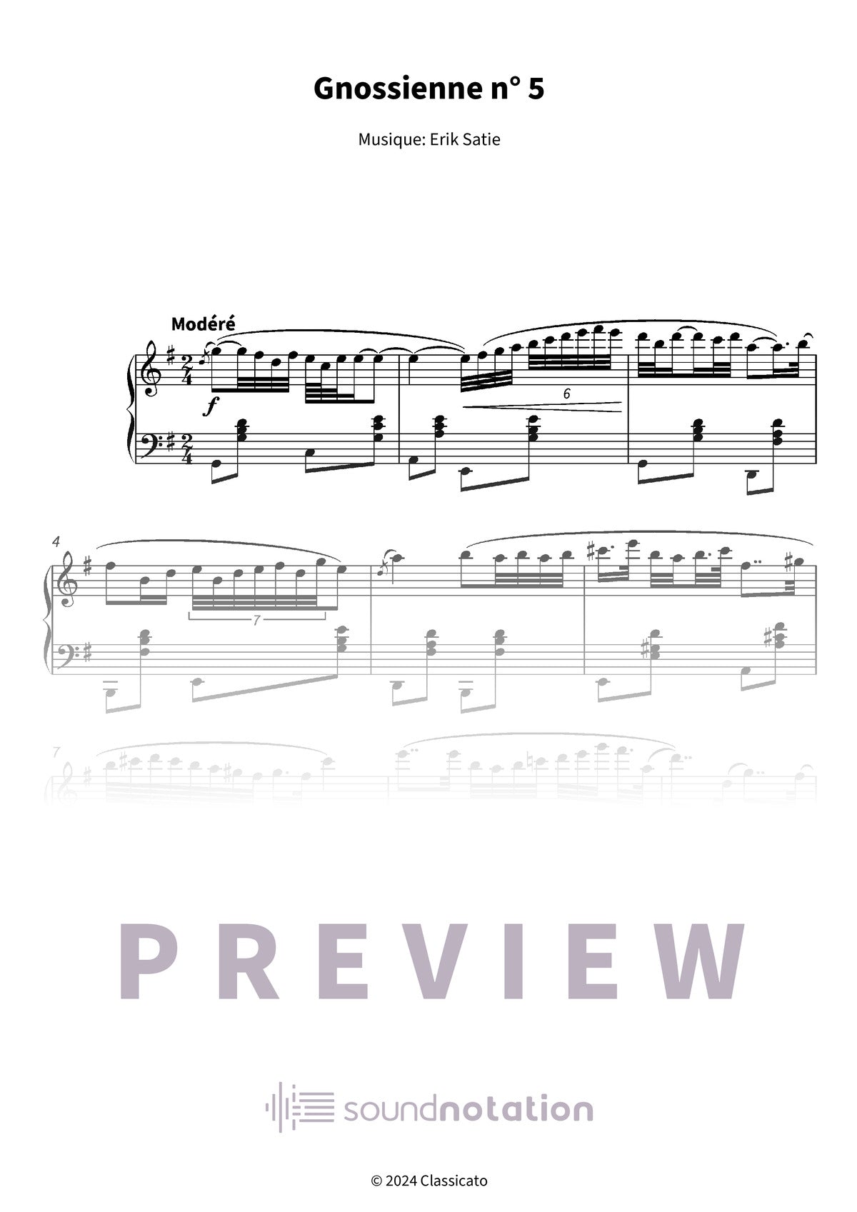 Gnossienne n° 5 - Preview Page 1
