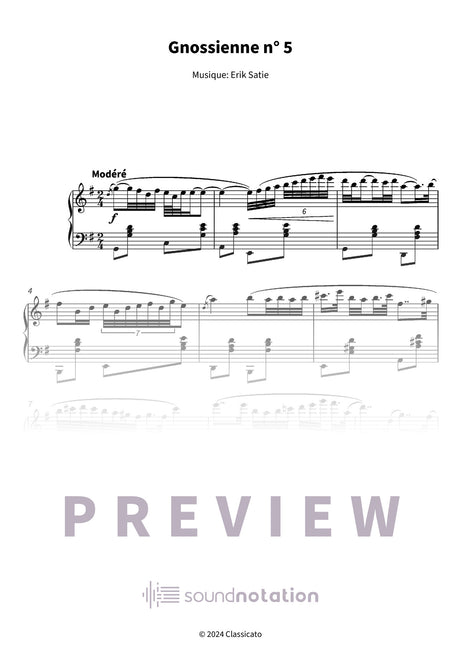 Gnossienne n° 5 - Preview Page 1