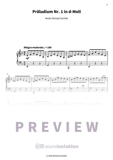 Vier Präludien - Preview Page 1