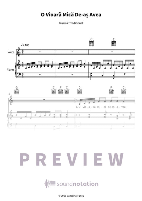 O Vioară Mică De-aș Avea - Preview Page 1