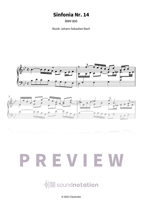 Sinfonia Nr. 14 - Preview Page 1