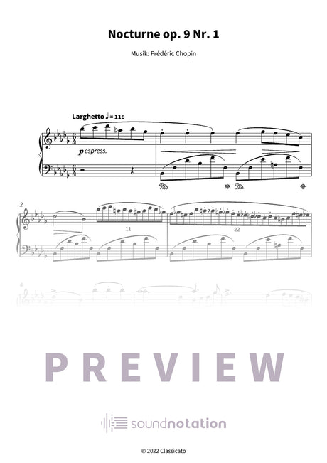 Nocturne op. 9 Nr. 1 - Preview Page 1
