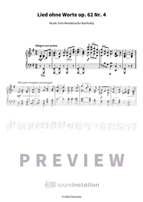 Lied ohne Worte op. 62 Nr. 4 - Preview Page 1