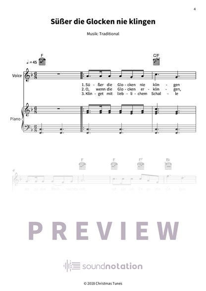 Harmonische Weihnachten mit Gesang und Begleitung - Preview Page 1