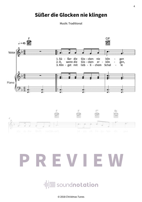 Harmonische Weihnachten mit Gesang und Begleitung - Preview Page 1