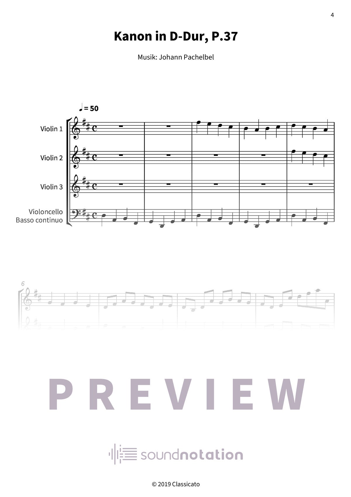 Kanon in D-Dur - Preview Page 1
