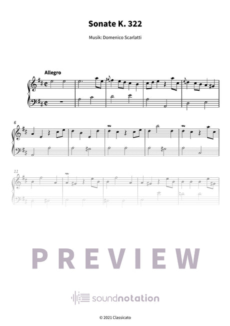 Sonate K. 322 - Preview Page 1