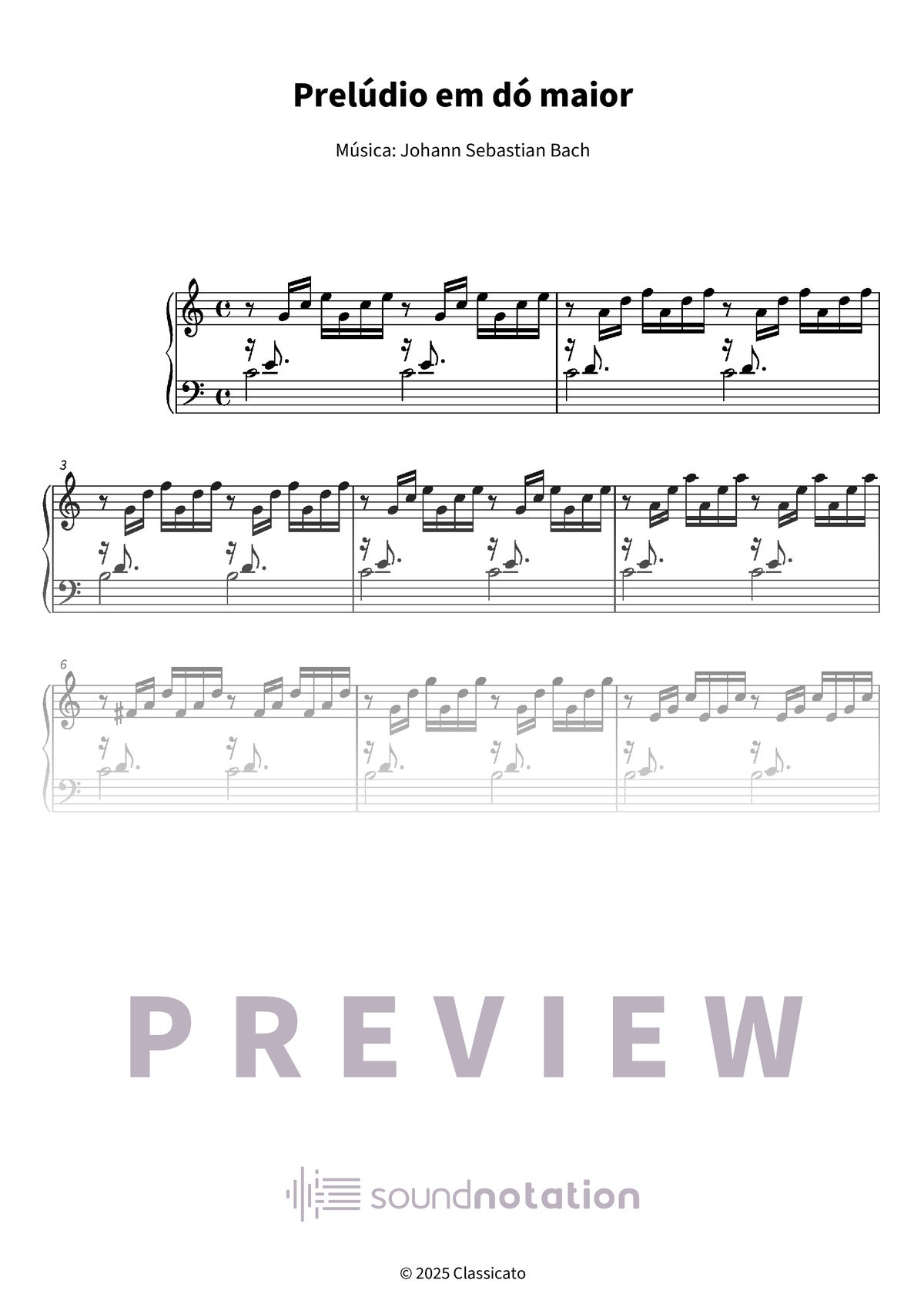 Prelúdio em dó maior - Preview Page 1