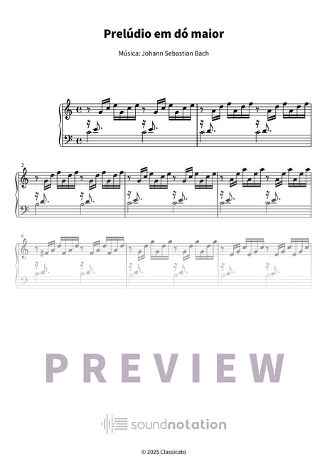 Prelúdio em dó maior - Preview Page 1