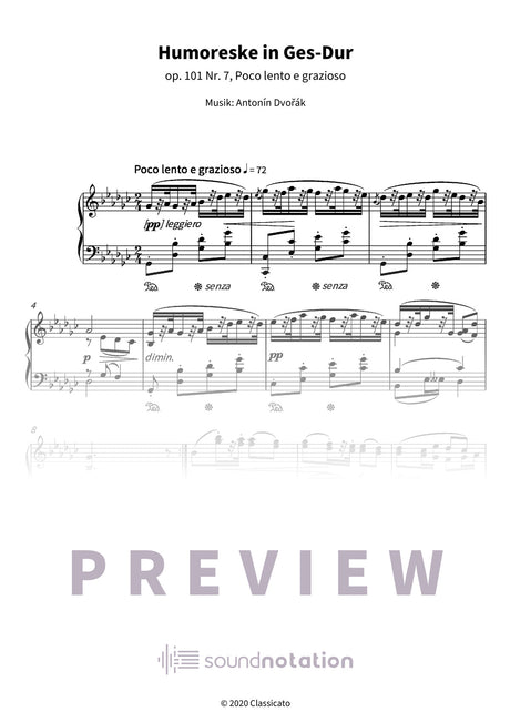 Humoreske in Ges-Dur - Preview Page 1