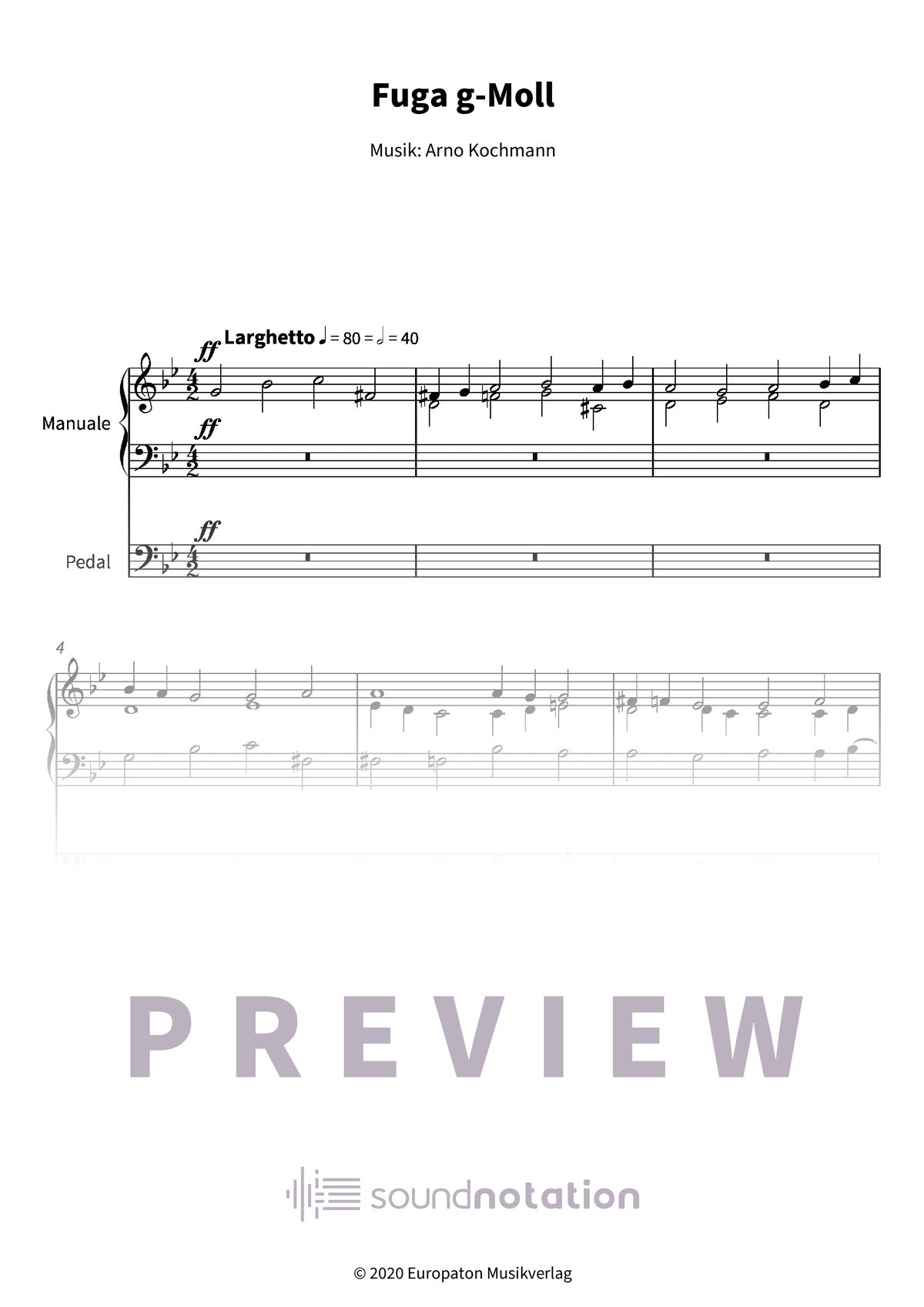 Fuga g-Moll - Preview Page 1