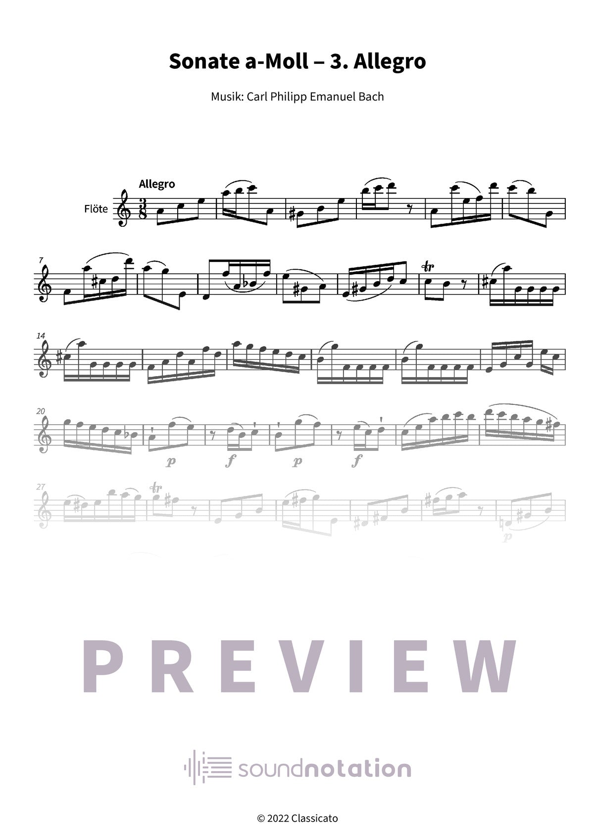 Sonate a-Moll ‒ 3. Allegro - Preview Page 1