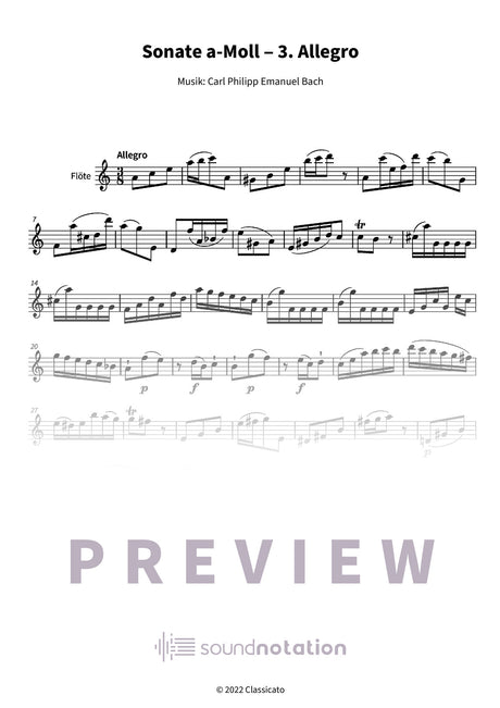 Sonate a-Moll ‒ 3. Allegro - Preview Page 1