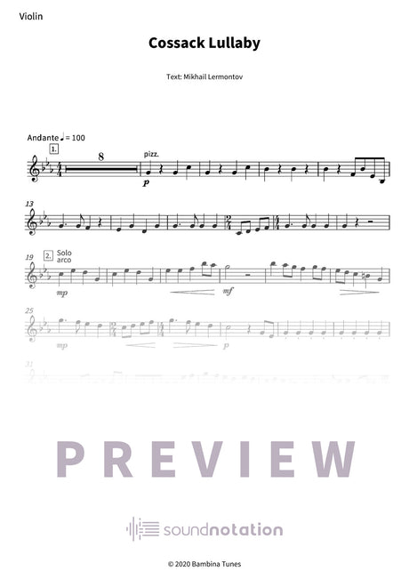 Cossack Lullaby - Preview Page 1