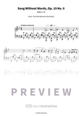 Song Without Words, Op. 19 No. 6 - Preview Page 1