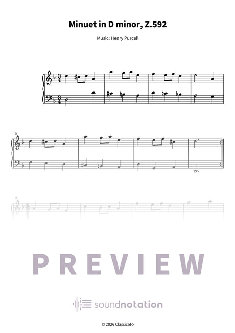 Minuet in D minor - Preview Page 1