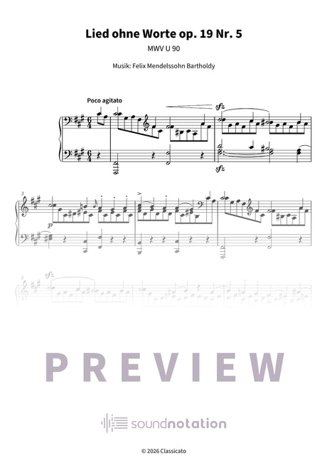 Lied ohne Worte op. 19 Nr. 5 - Preview Page 1