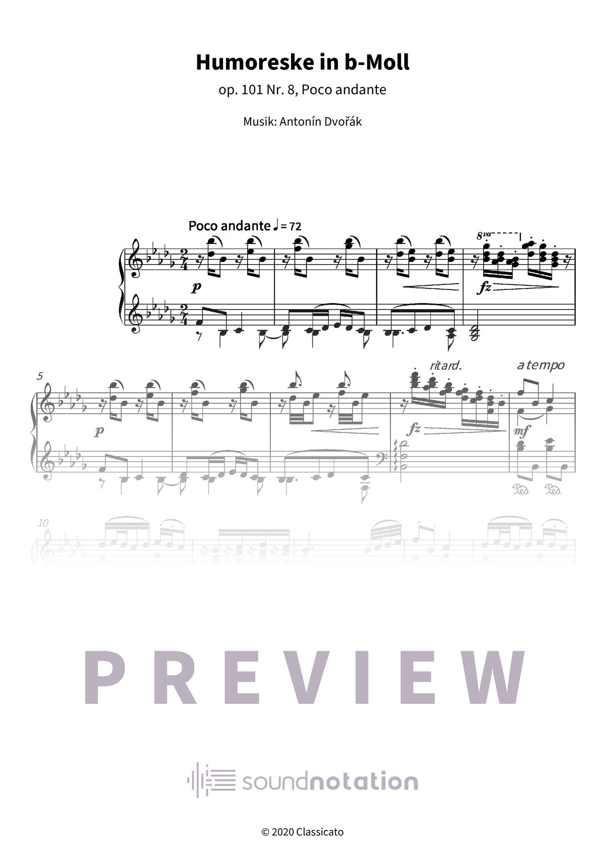 Humoreske in b-Moll - Preview Page 1