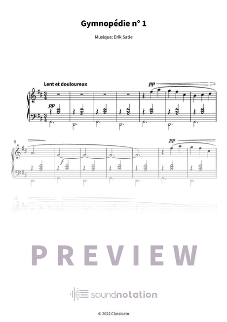 Gymnopédie n° 1 - Preview Page 1