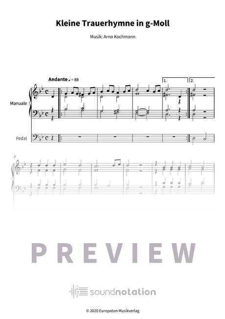 Kleine Trauerhymne in g-Moll - Preview Page 1