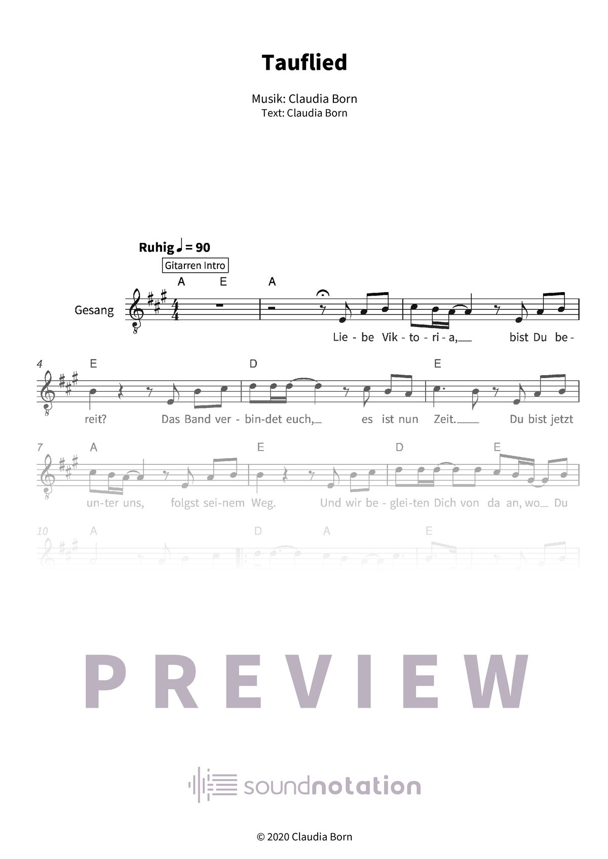 Tauflied - Preview Page 1