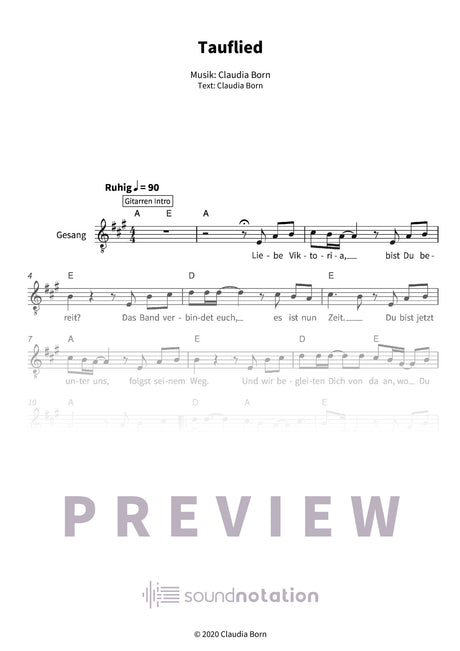 Tauflied - Preview Page 1