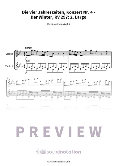 Die vier Jahreszeiten, Konzert Nr. 4 - Der Winter - Preview Page 1