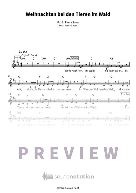 Weihnachten bei den Tieren im Wald - Preview Page 1