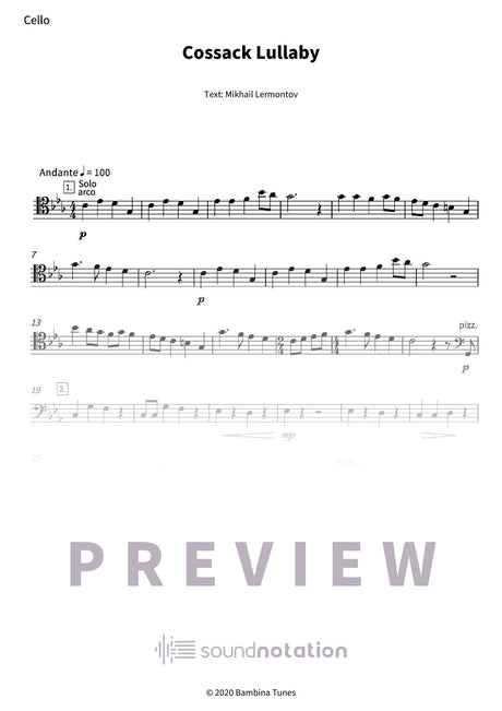 Cossack Lullaby - Preview Page 1