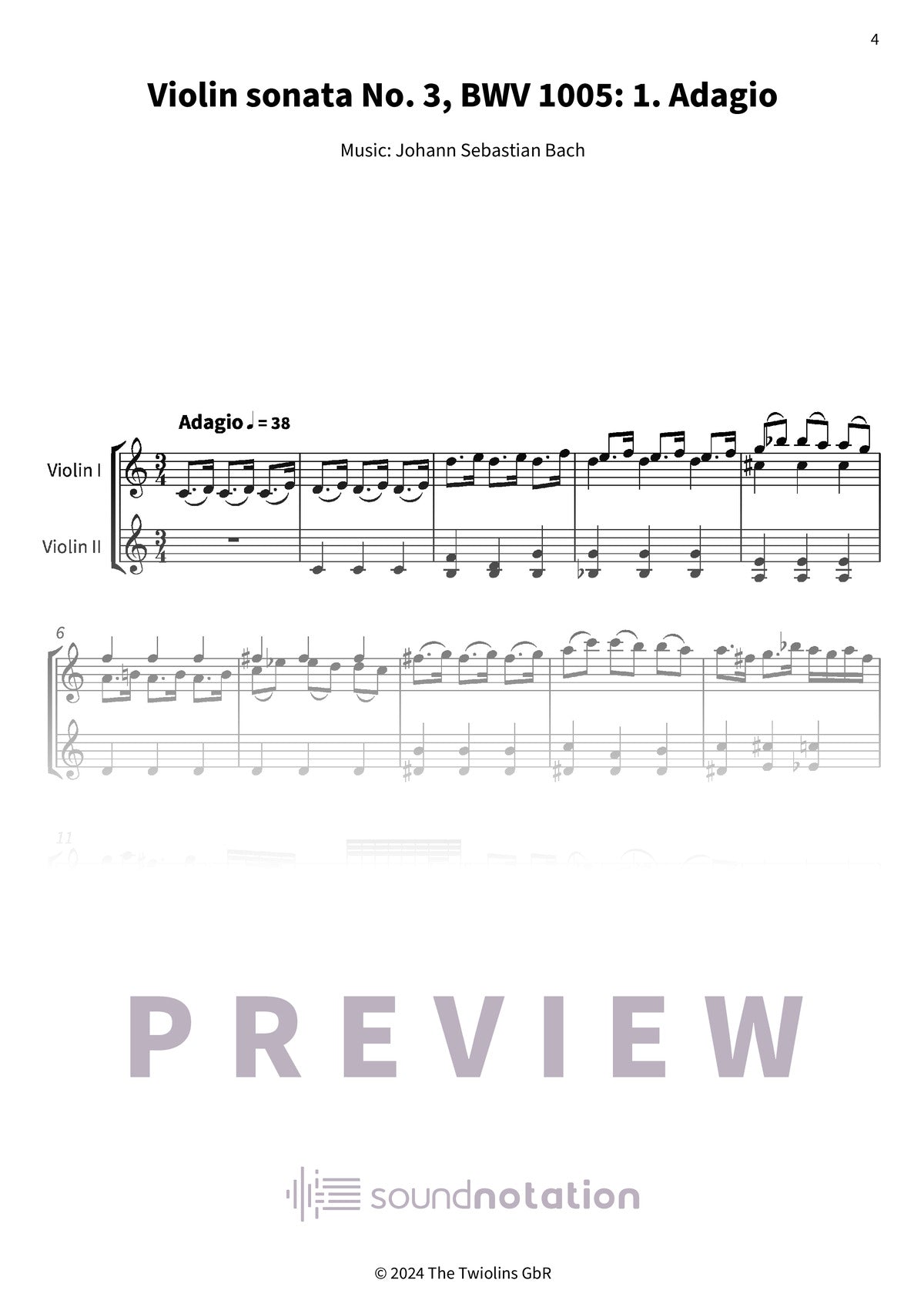 Violin sonata No. 3 - Preview Page 1