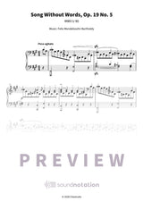Song Without Words, Op. 19 No. 5 - Preview Page 1