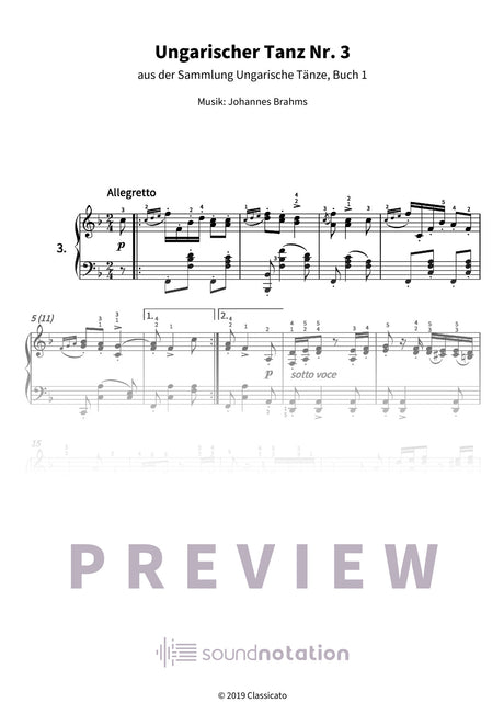 Ungarischer Tanz Nr. 3 - Preview Page 1