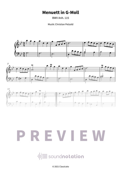 Menuett in G-Moll - Preview Page 1