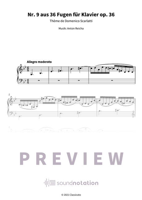 Nr. 9 aus 36 Fugen für Klavier op. 36 - Preview Page 1