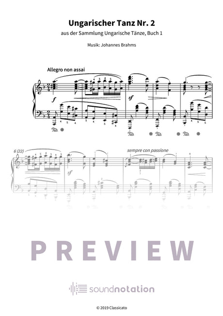 Ungarischer Tanz Nr. 2 - Preview Page 1